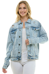 Distressed  Denim Boyfriend Jacket (OPEN PACK) JKD-001