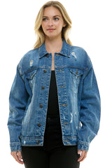 Distressed  Denim Boyfriend Jacket (OPEN PACK) JKD-001